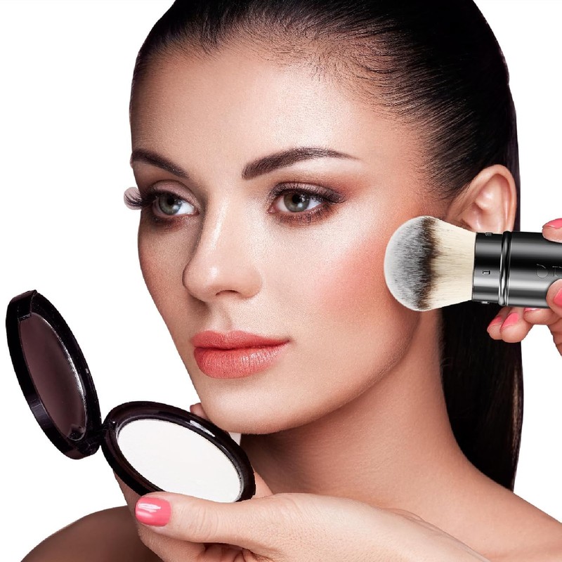 DUcare Retractable Airbrush Kabuki Brush for All Face Makeup &