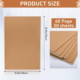 IJRPLM 24 Pack Blank Kraft Notebooks,5.5 x 8.3 Inch Notebook Bulk,Travel Journal Set,A5 Kraft Notebook for Drawing Writing,Unlined Paper,60 Pages 30 Sheets,Journals for Travelers Students Office