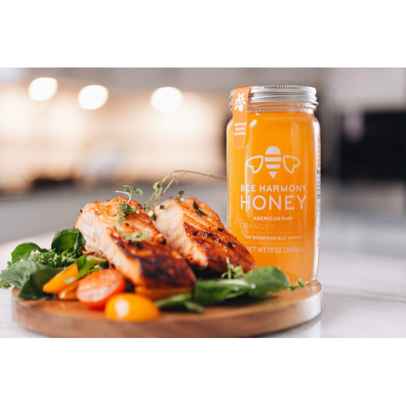 Bee Harmony Orange Blossom Raw Honey, 12 OZ (Pack of
