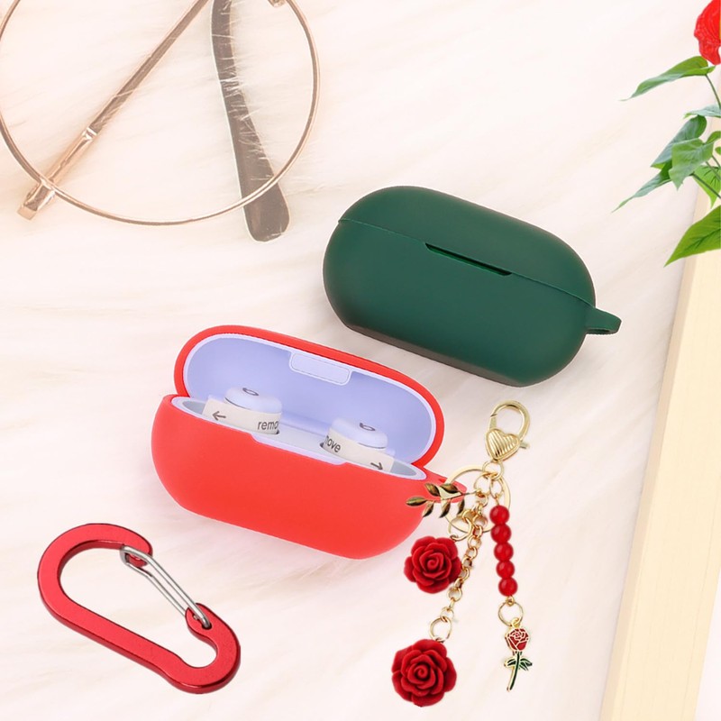 Case for Beats Solo Buds Case Cover with Flower Keychain,
