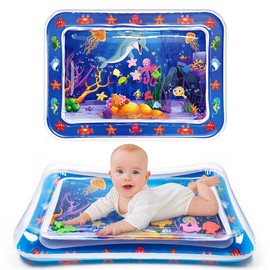 MIFKLMV Inflatable Tummy Time Mat, Premium Baby Water Play Mat, Portable Water Mats for Infants and Toddlers Baby Toys for 3 to 24 Months, Strengthen Your Baby's Muscles, Blue