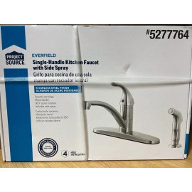 Project Source Stainless Steel Pvd Single Handle Mid-arc Kitchen Faucet