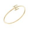 Gold Plated Stackable Initial Letter Ring Size 7, Letter E