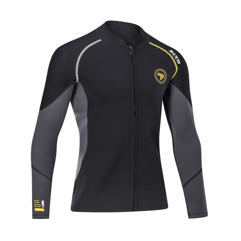 Wetsuit Men's 1.5mm Long Sleeve Jacket Front Zipper Amphibious Surfing
