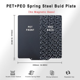 TIOPY Kobra 2 PET (Carbon Fiber) + PEO (Diamond) Printing Plate 230 x 230 mm, Double-Sided Textured Flexible PEO + PET Sheet for Cobra 2 Pro/Kobra Neo/Cobra/Kobra Go/Artillery Geniu, No Magnetic Base