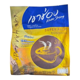 AquaNation Listing For Khao Shong Super Rich 3-in-1 Instant Coffee Mix – Bold & Aromatic Thai Coffee with Creamer & Sugar – Convenient Single-Serve Sachets for a Smooth & Full-Bodied Taste – 25 Sticks (15g Each) – Easy & Quick Brew (Pack of 1, Super Rich Flavor)