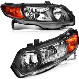 OCPTY Headlight Assembly Pair Replacement for Honda Civic 2006-2011 Bulbs Not Included