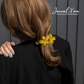 JewelVOX Hair Clip, Hair Accessories, Flower, Black, Large, Women's, Firm, Adult (Black)