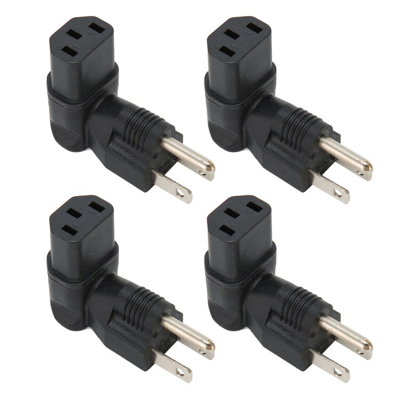 4pcs for NEMA 5‑15P to IEC320 C13 Converter 90 Degree