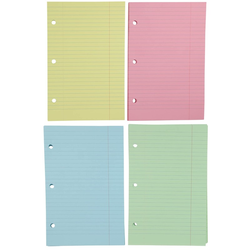1InTheOffice 5.5 x 8.5 Paper, Pastel, College Ruled Mini Binder