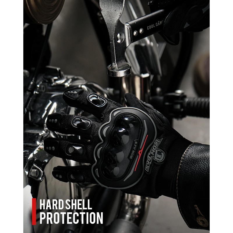 Iron Jia’s Bike Gloves, Motorcycle Gloves, Smartphone-Compatible, Touchscreen-Compatible, Non-Slip, for