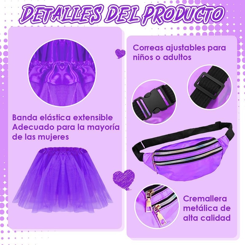 Lukovee Disfraz de los 1980 Mujers, 25 Conjunto de 80's