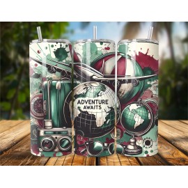 Handmade Travel Adventures Awaits Travel  Agent  20oz Tumbler Insulated Travel For Him
