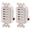 Bathroom Fan Auto Shut Off 60-30-20-10 Minute Preset Countdown Wall Switch Timer White 60-Minute (2 Pack)