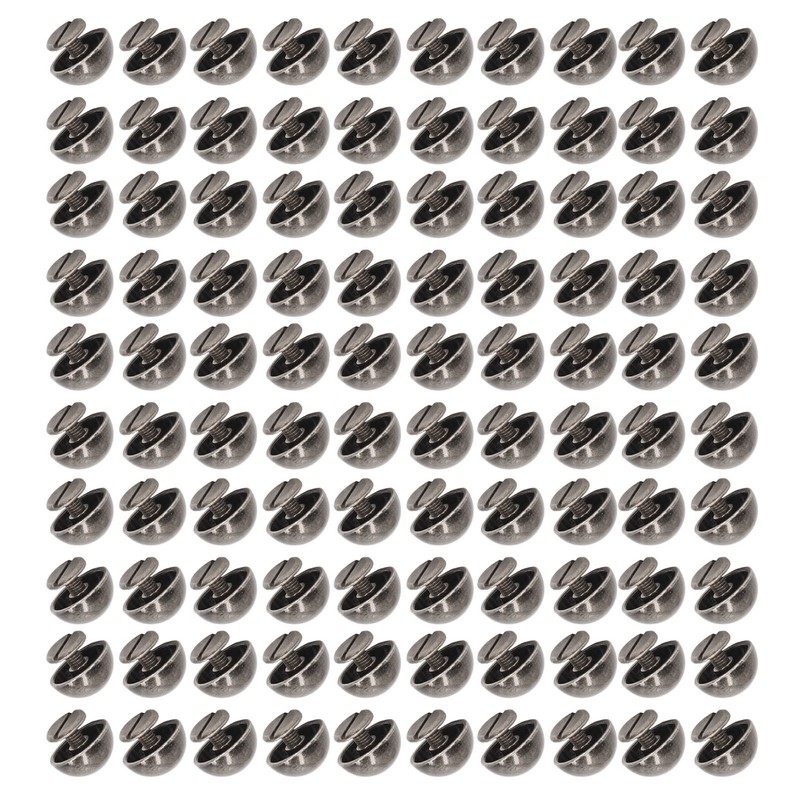 100 Sets Mushroom Rivets Round Head 10mm Electroplating Semicircle Alloy