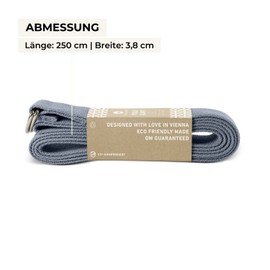 Lotuscrafts Yoga Strap - 100% Cotton (KBA) - for Better Stretch - for Beginners and Advanced - Yoga Strap with Metal Clasp [250 x 3.8 cm]