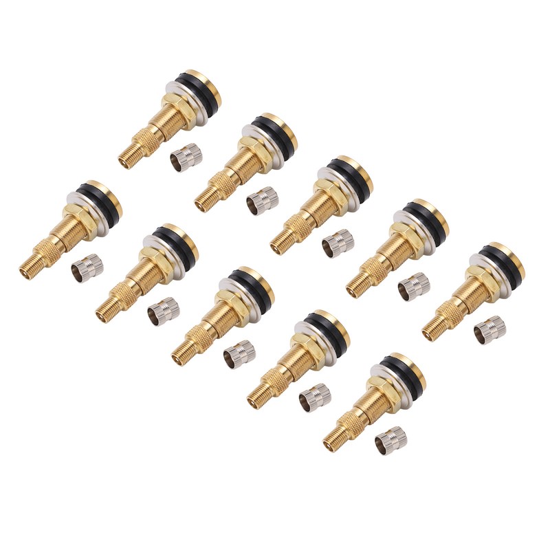 10pcs Air Liquid Tubeless Tire Valve Stem Brass 1 7/8in