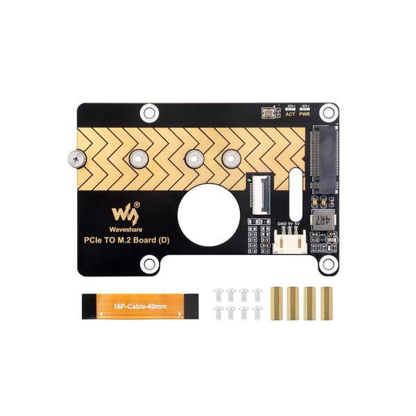 PCIe to M.2 Adapter Card for Raspberry Pi 5, Compatible