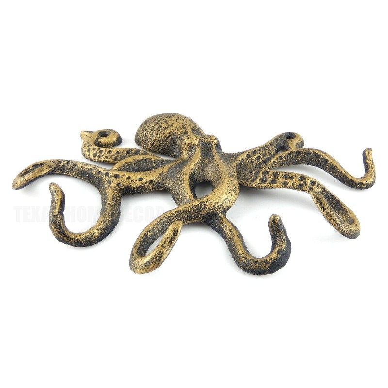 Unbranded Octopus Wall Hook Cast Iron Key Rack Towel Coat