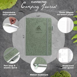 Clever Fox Camping Journal – Camper Log Book & RV Trip Planner – Outdoor Camp Journal & Adventure Travel Notebook – 12 Trips Total, 8 Pages per Trip – Hardcover, A5 Size (Cypress)