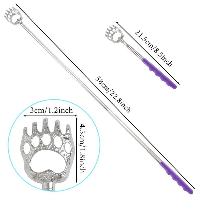 4 Pcs Back Scratcher for Women Men, PLULON Extendable Back