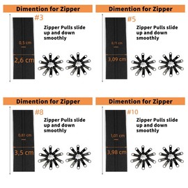 Amykite 10 Yards 360 Inches Bulk Zippers,9 Meters #3 Zipper for Sewing,Black Nylon Coil Zippers by The Yards with 20pcs Replacement Sewn Zippers for DIY Sewing Craft,Bags,Clothes,purses etc.(Black)