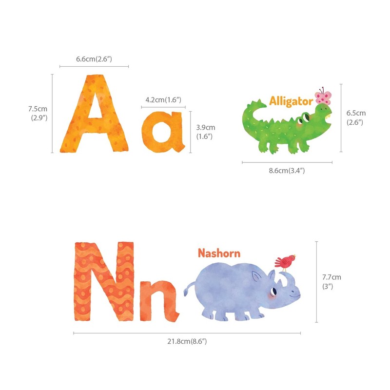 DECOWALL DS-1808DE ABC German alphabet wall sticker for children, letters
