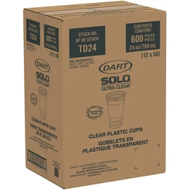 DART - DCCTD24 Dart TD24 24 oz Ultra Clear PET Plastic Cup (Case of 600)