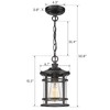 Emliviar Outdoor Hanging Pendant Light - 12 Inch Hanging Lantern