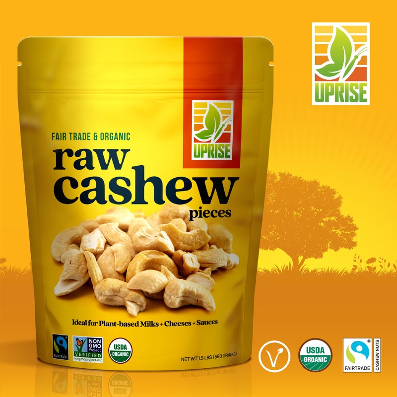 Fair Trade Organic Cashew Pieces (1.5 lb) – Raw, Unsalted,