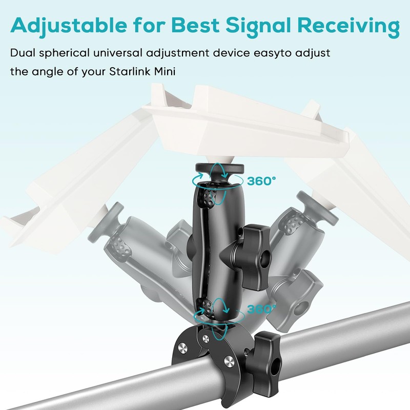 Starlink Mini Mount,Starlink Mini Adjustable Clamp Mount,Starlink Mini Pole Clamp