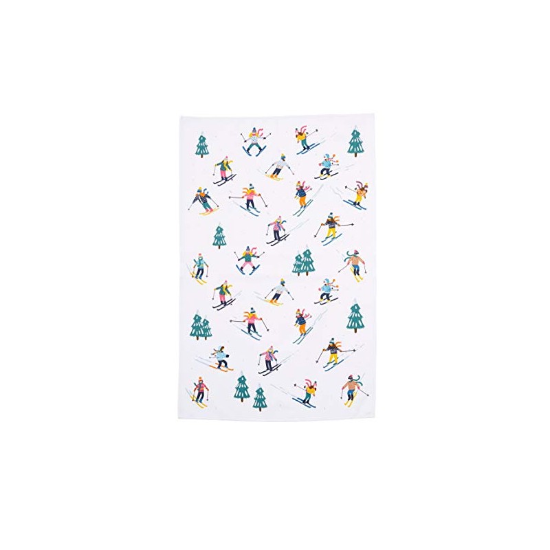 Ulster Weavers Xmas Christmas Ski Slopes Cotton Tea Towel