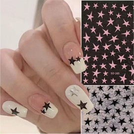 7 Sheets Star Nail Art Stickers Decals 3D Self-Adhesive Holographic Star Design Nail Decals Nail Art Supplies for Women Girls Acrylic Nails Art Accessories Nail Decoration
