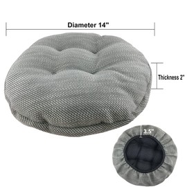 HFCNMY Bar Stool Cushions Round,4 Pack Stool Covers Round Bar Stool Seat Cushions Covers Padded with Elastic Bands Anti-Slip Bottom for 14-15 in Round Wooden Metal Stools (Beige)