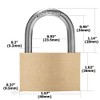 Thin Solid Brass Keyed Padlock Keyed Different Locks-40mm-12pack