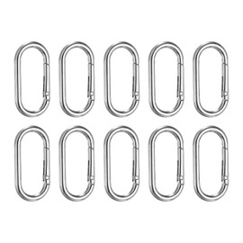 sourcing map 10 Pcs Spring Oval Rings, 12mm/0.5" ID 22mm/0.9" OD Spring Key Ring Clips Snap Buckle Zinc Alloy Trigger Rings for Keyring Buckle Handbag Purses Bags Wallets, White