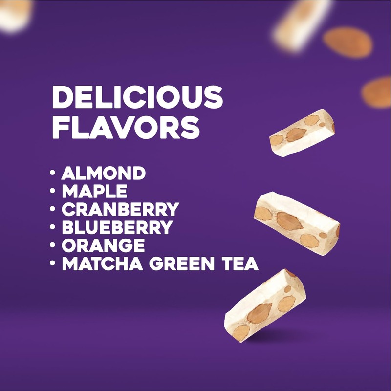 Golden Bonbon Italian Assorted Almond Nougat Candy, Individually Packed Chewy