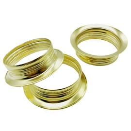 3 x E27 Screw Ring Diameter 60 mm Metal Gold Brass-Coloured Screw Ring for Lamp Holders Ideal for Lampshades and Glass Elements