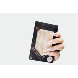 Almond shaped - smooth, semi transparent - reusable adhesive fake nails and jelly glue - salon quality, mini file -24 fake nails -27 nail kits with glue