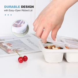 MEEYUU 5 PCS Bento Snack Containers, 4 Compartments Bento Snack Box, Reusable Meal Prep Lunch Containers for Kids Adults, Divided Food Storage Containers for School Work Travel (5 Colors)