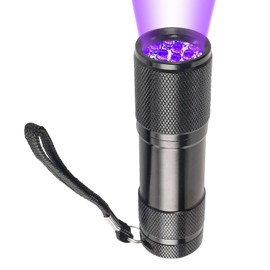 Verazquy UV Torch, 9 LED 395nm Small Ultraviolet Flashlight Powerful Blacklight UV Resin Curing Lamp Light Pets Urine Counterfeit Money Find Dry Stains On Carpets Detector, Essential for Home Pet Use