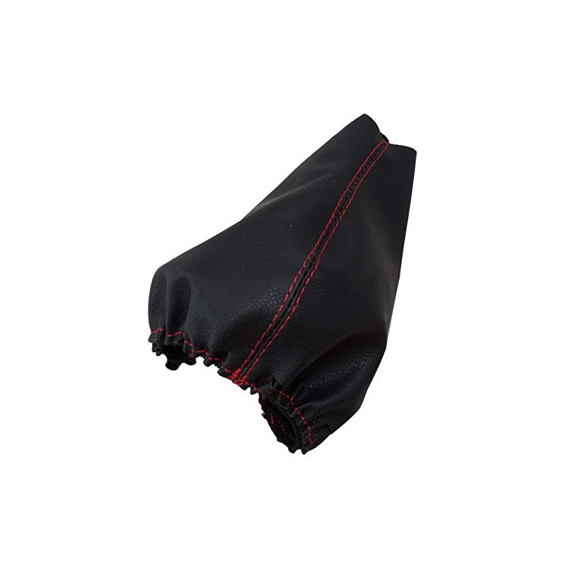 AERZETIX: Gear Stick Gaiter Faux Leather Black with Red Stitching