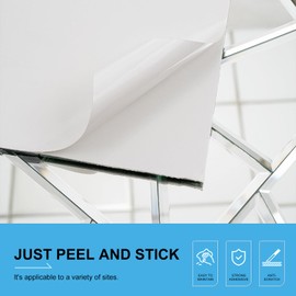 6-Sheet Peel and Stick Mirror Tiles, Self Adhesive Glass Mosaic Tiles Geometric Mirror Tile for Kitchen Backsplash Bathroom Wall