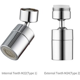 Aireador de Grifo Grifo Giratorio de 360 Grados Aireador en Grifo de Cocina Boquilla de Ahorro de Agua Rociador Lavabo de baño de ángulo Grande Doble función Alargar el Extensor