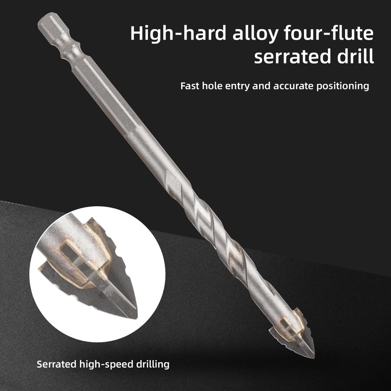 7 pcs High Hardness Skewed Head Eccentric Drill Bits(3 4