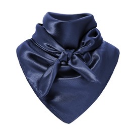 Zando Navy Blue Western Scarf for Men & Women | Cowboy Bandana in Solid Colors 35 Inch | Silk Feeling Cowgirl Neck & Head Scarf for Western Style Navy