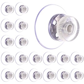 YUFFQOPC Pack of 12 Clamp Suction Cups Transparent Plastic Suction Cup Hooks Window Small Transparent Suction Cups Window Suction Cup Hooks Suction Cups for Window Hooks with Suction Cup 25 mm with
