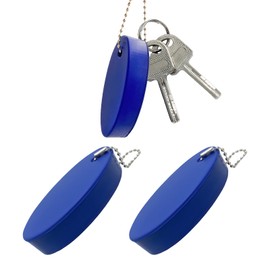 Gasedin 2 PCS Floating Boating Key Chain, Foam Floating Keychain, Oval Floating Keychain for Boating Fishing and Sailing (Blue)