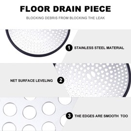 TOYMYTOY Bathroom Drain Cover Stainless Steel Drain Strainer 11Cm Square Drain Filter Sink Strainer for Bathroom