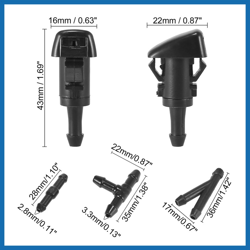 A ABSOPRO Front Windshield Wiper Nozzles Kit for Mitsubishi Eclipse